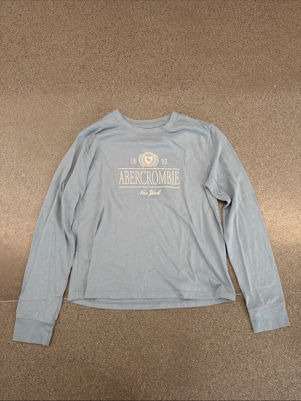 abercrombie kids light blue logo long sleeve tee